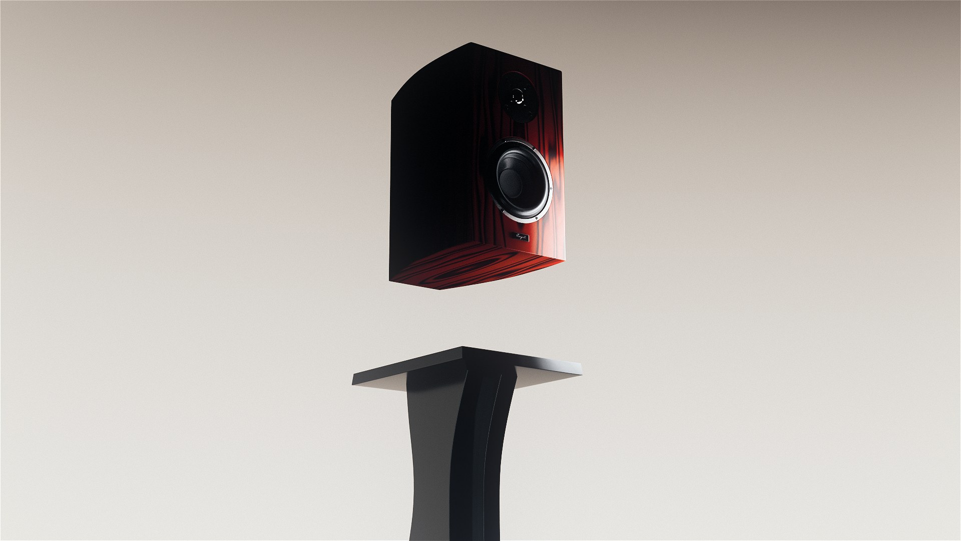 T-40 floating above display podium, studio