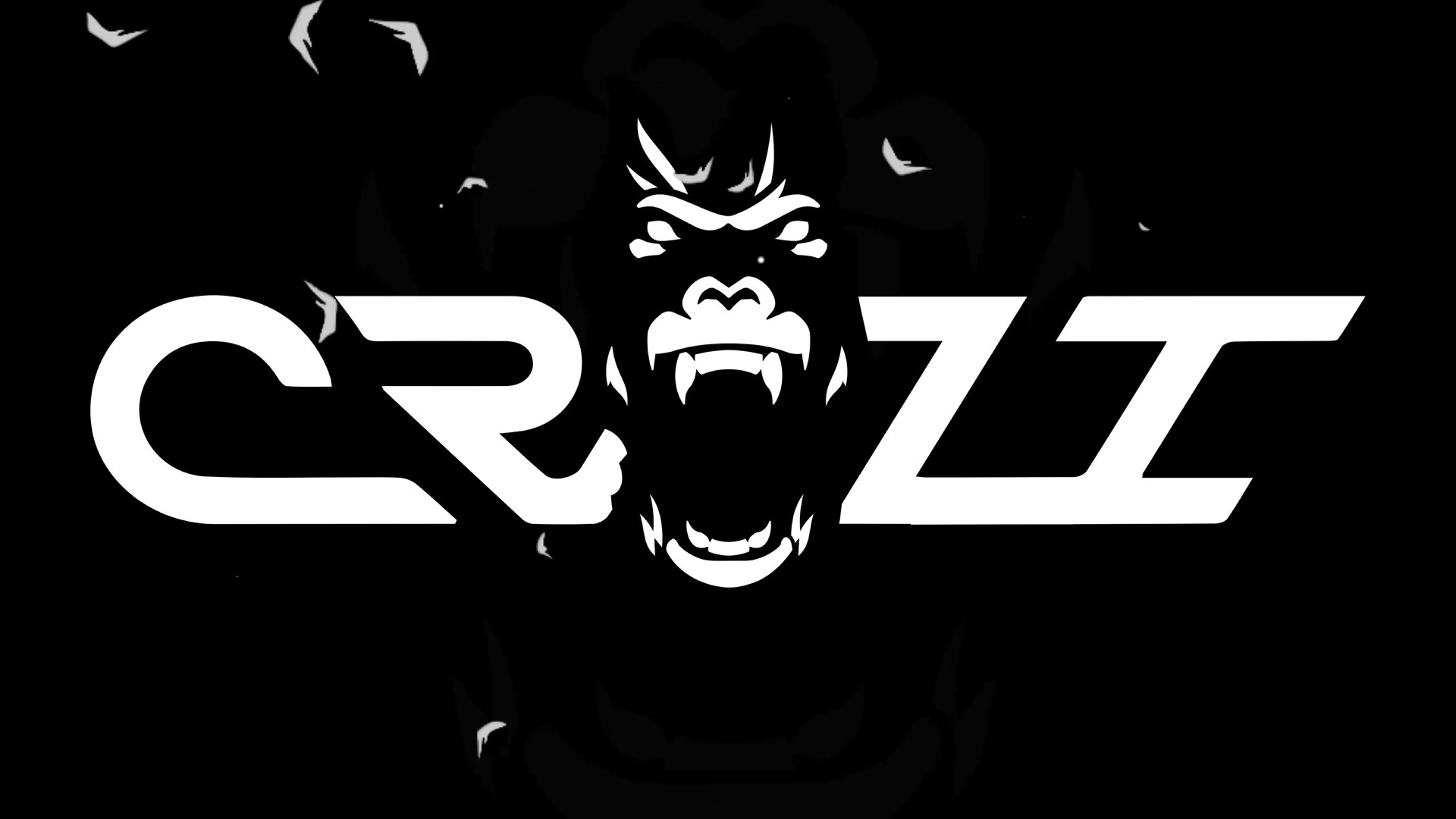 CROZI VFX reel title card, growling gorilla logo