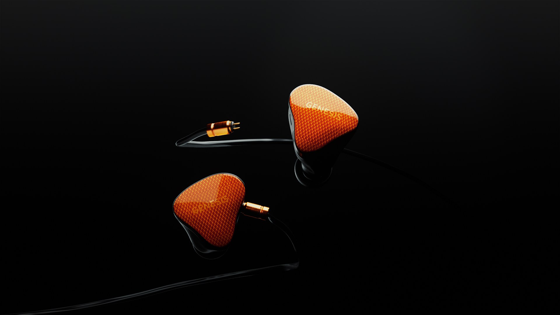 Pair floating with cables, orange colorway